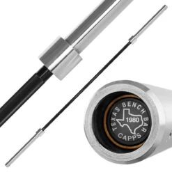 Original Texas Bench Bar, 25kg – Verchromte Scheibenaufnahme & Schwarzer Schaft