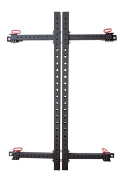 Riot Garage Wandmontiertes Faltbares Rack - 1,9m Hoch, Schwarz 7 Riot Garage Wandmontiertes Faltbares Rack - 1,9m Hoch, Schwarz -Hantelstangen Store wall mounted garage squat stands folded 2